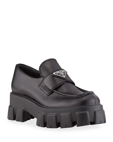 logo platform loafer mule prada|prada loafers for sale.